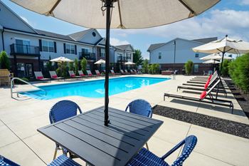 Poolside relaxing chairs